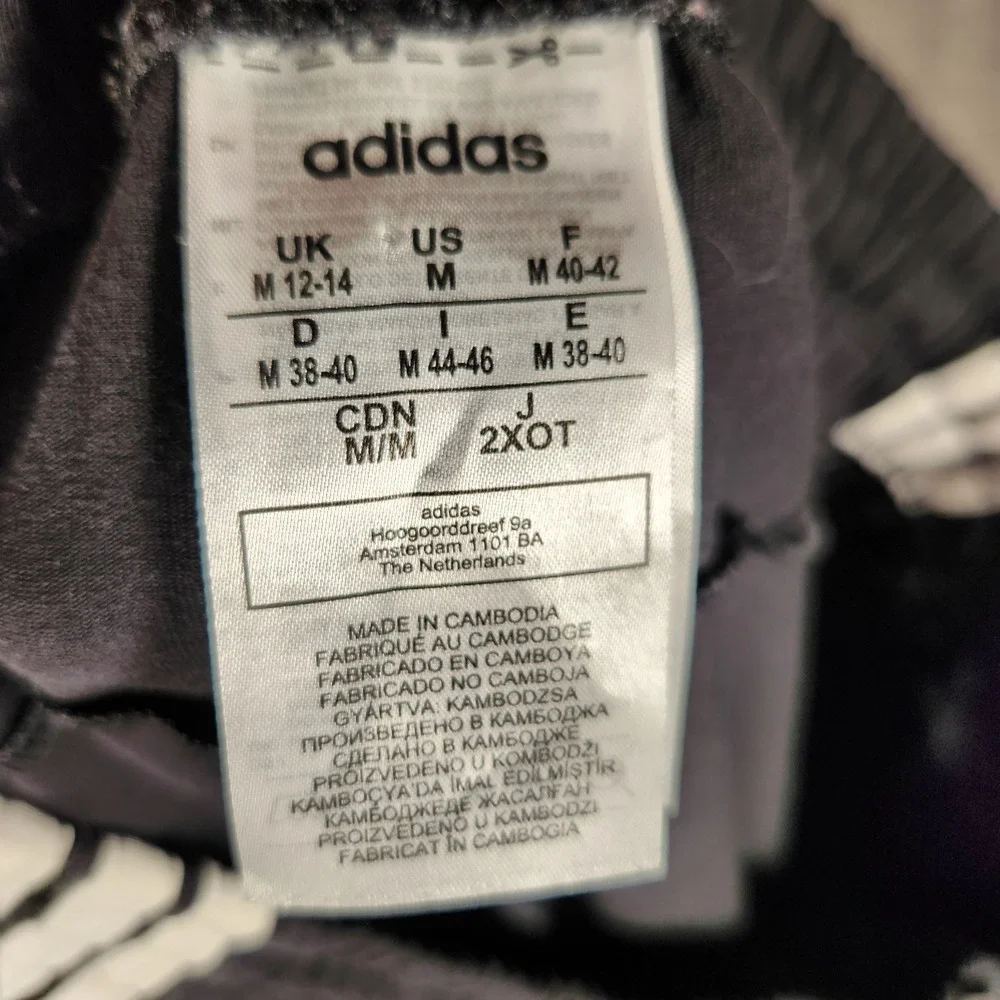 Adidas Track Pants Mens Medium Black Excellent‎ 3-Stripes Joggers DP2377